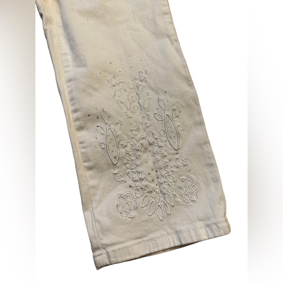FDJ French Dressing Jeans White Cropped Pants Size 6 Olivia Embellished … - Picture 2 of 9